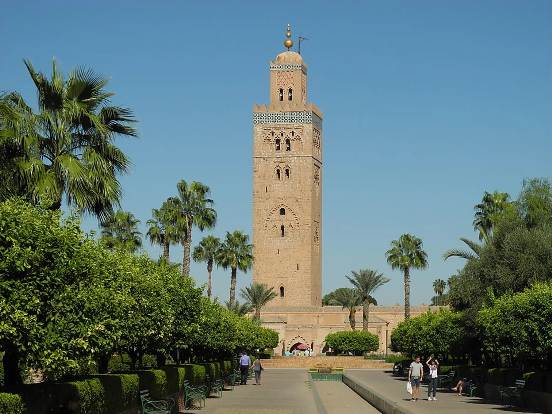 The Koutoubia minaret above the palms of Marrakech
